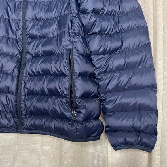 Eddie Bauer EB650 Down Puffer Jacket Navy Blue Full Zip Packable Mens Size Large - Picture 4 of 12